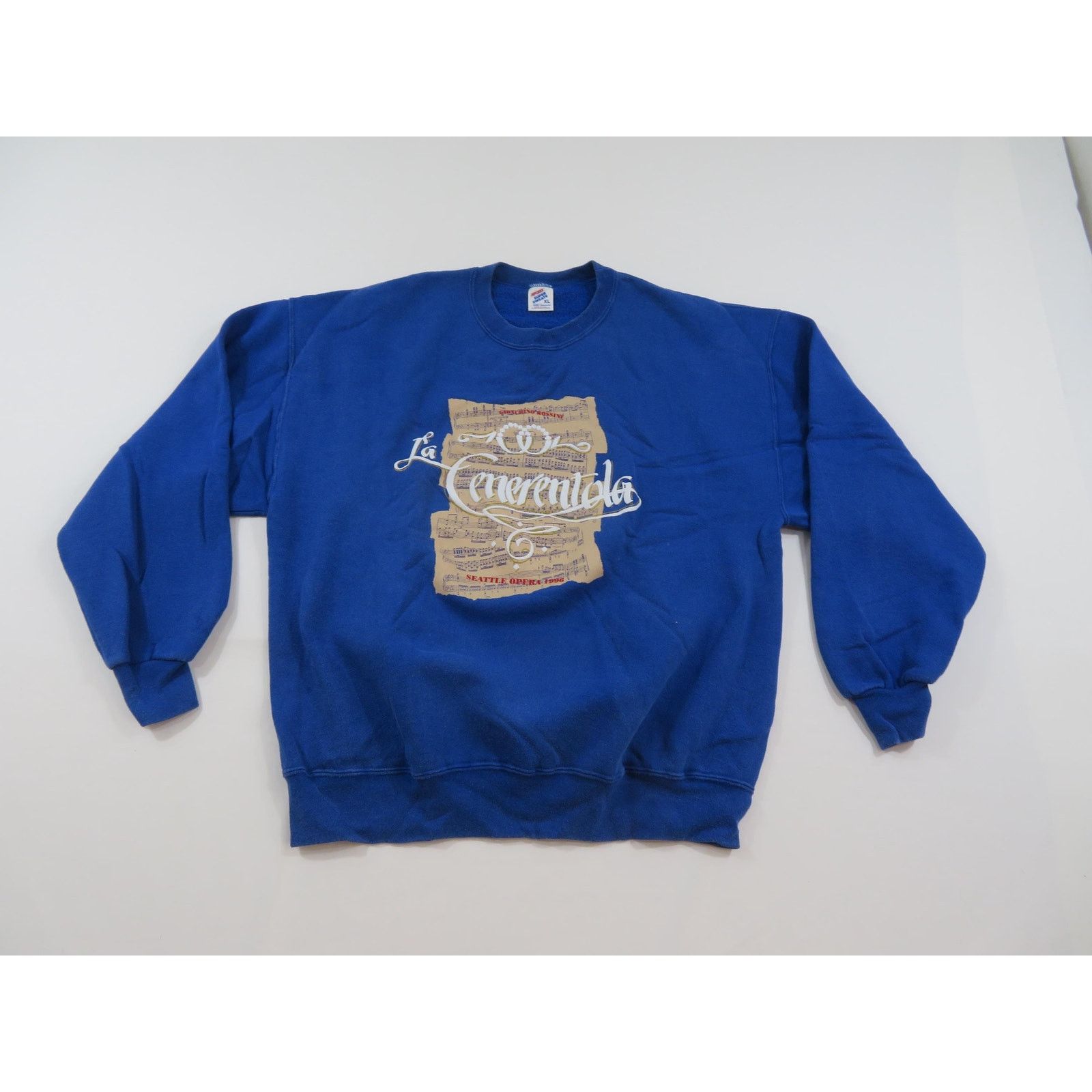 Jerzees Seattle Opera Sweatshirt La Cenerentola Music Blue XL 1990s Size US XL / EU 56 / 4 - 1 Thumbnail