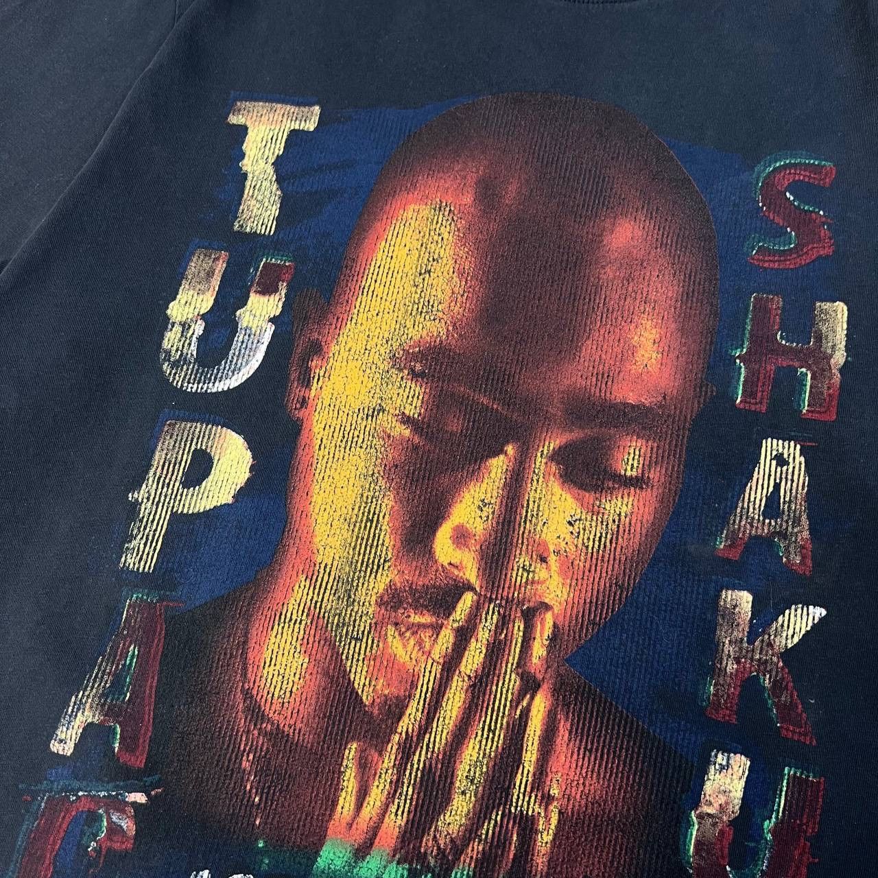 Rap Tees 2Pa Vintage Y2K Big Face Logo Rap T-Shirt Streetwear 1TS89 Size US L / EU 52-54 / 3 - 3 Thumbnail