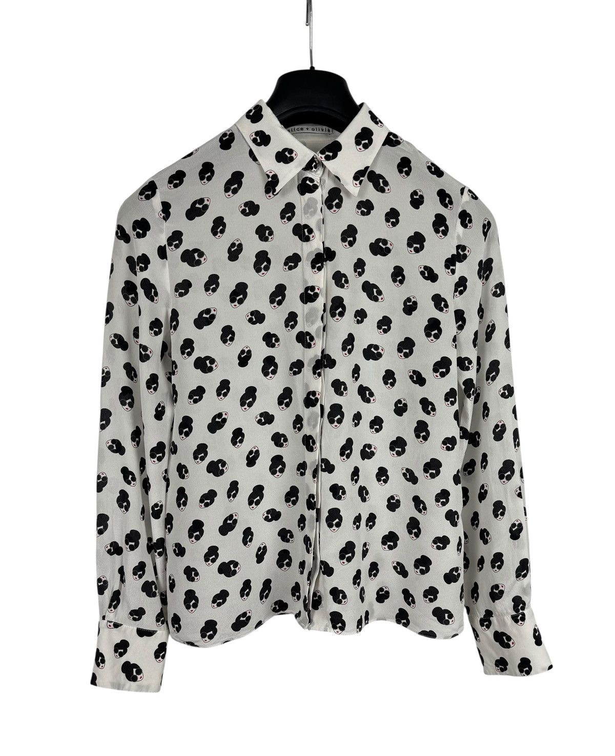 Alice + Olivia Alice + Olivia Stace Face Willa Silk Blouse Button Up Size XS / US 0-2 / IT 36-38 - 11 Thumbnail