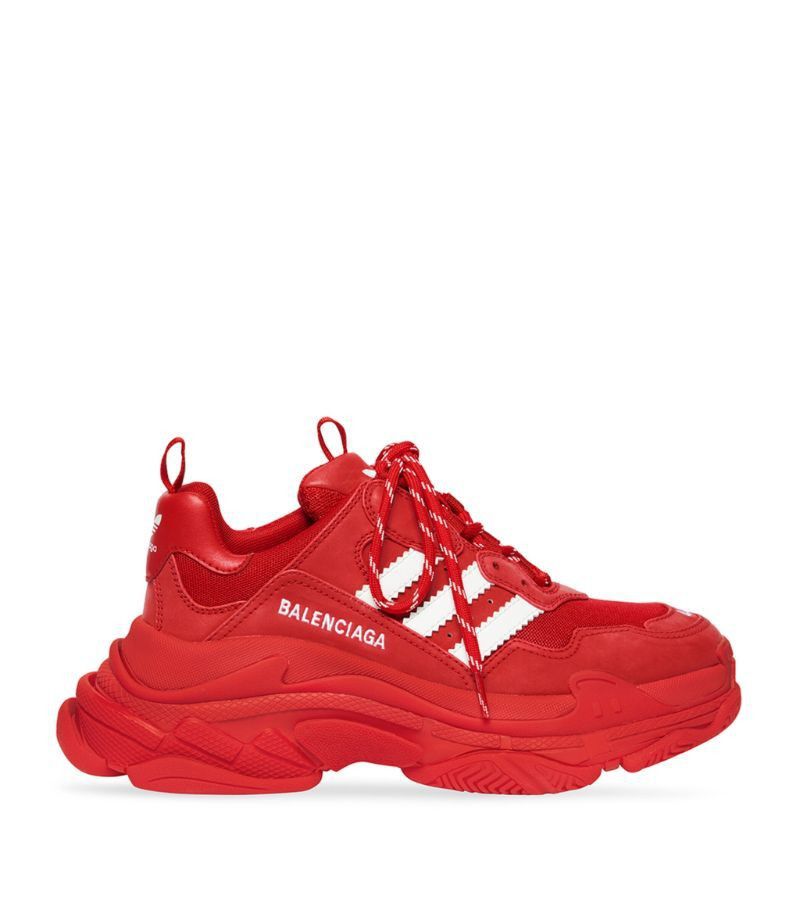 image of Balenciaga O1In1G0324 Adidas Triple S Sneakers In Multi Red, Men's (Size 8)