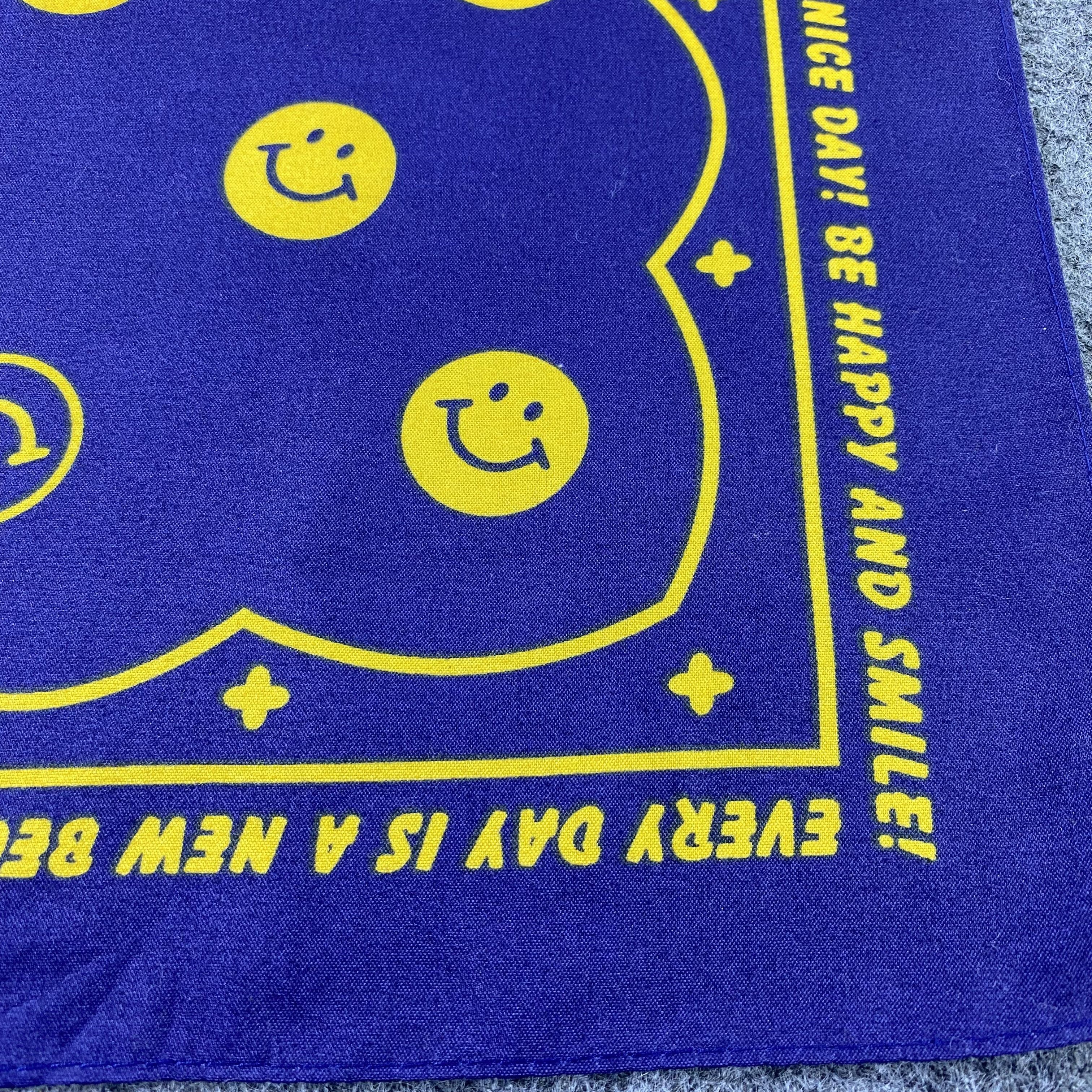 Japanese Brand Smile Face Monogram Handkerchief /Bandana /Neckerchief-B1392 Size ONE SIZE - 7 Thumbnail