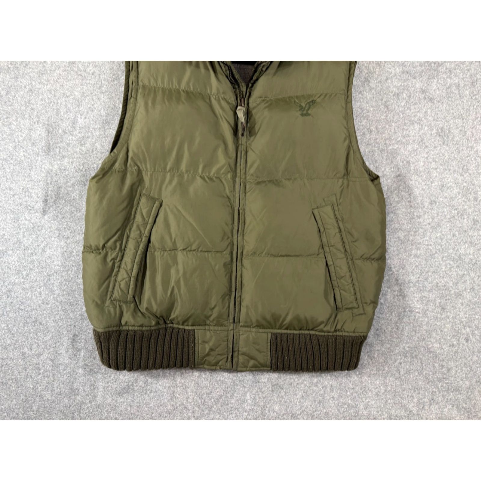 American Eagle Outfitters American Eagle Outfitters Vest Mens L Green Down Puffer Full Zip Lined Ribbed Hem Size US L / EU 52-54 / 3 - 4 Thumbnail