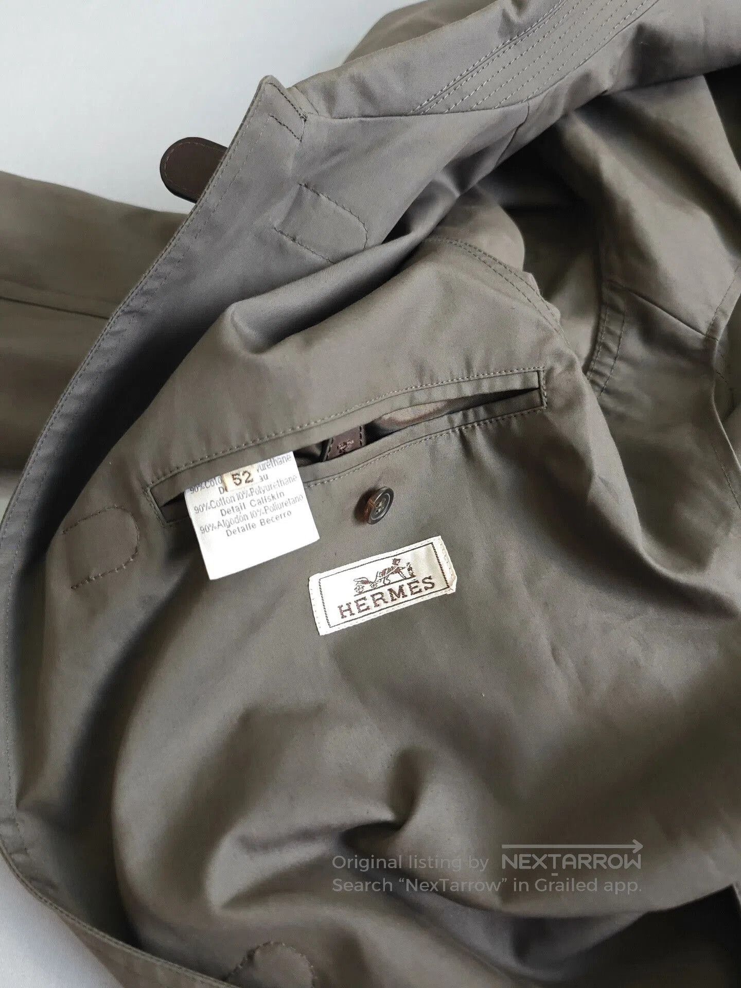 Hermes Hermes Men's Cotton Trench Coat Jacket. Size US L / EU 52-54 / 3 - 4 Thumbnail
