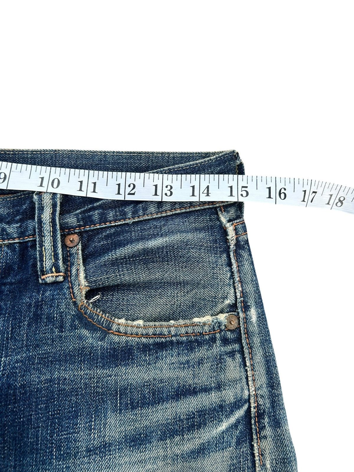Kapital Vintage Full Count Selvedge Distressed Repair Denim Jeans Size US 30 / EU 46 - 20 Thumbnail