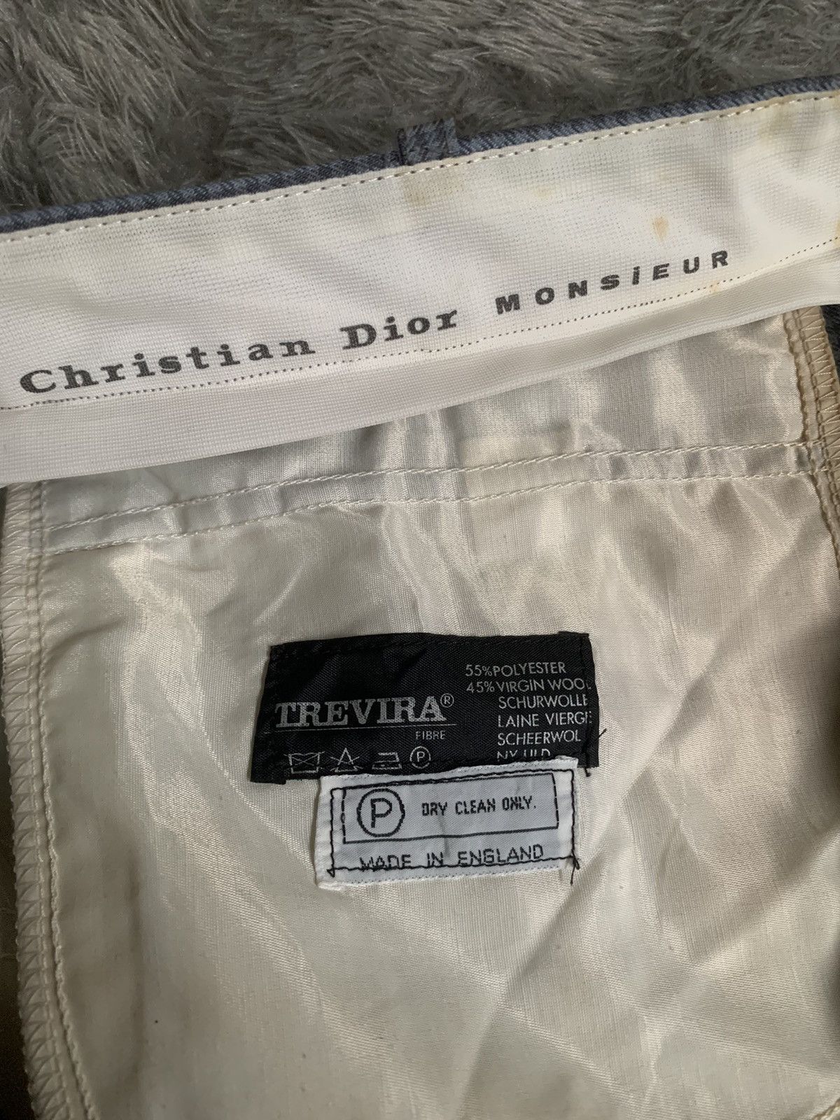 Christian Dior Monsieur × Vintage Vintage 70s Christian Dior Blue Tartan Tailored Trousers Size US 36 / EU 52 - 7 Thumbnail