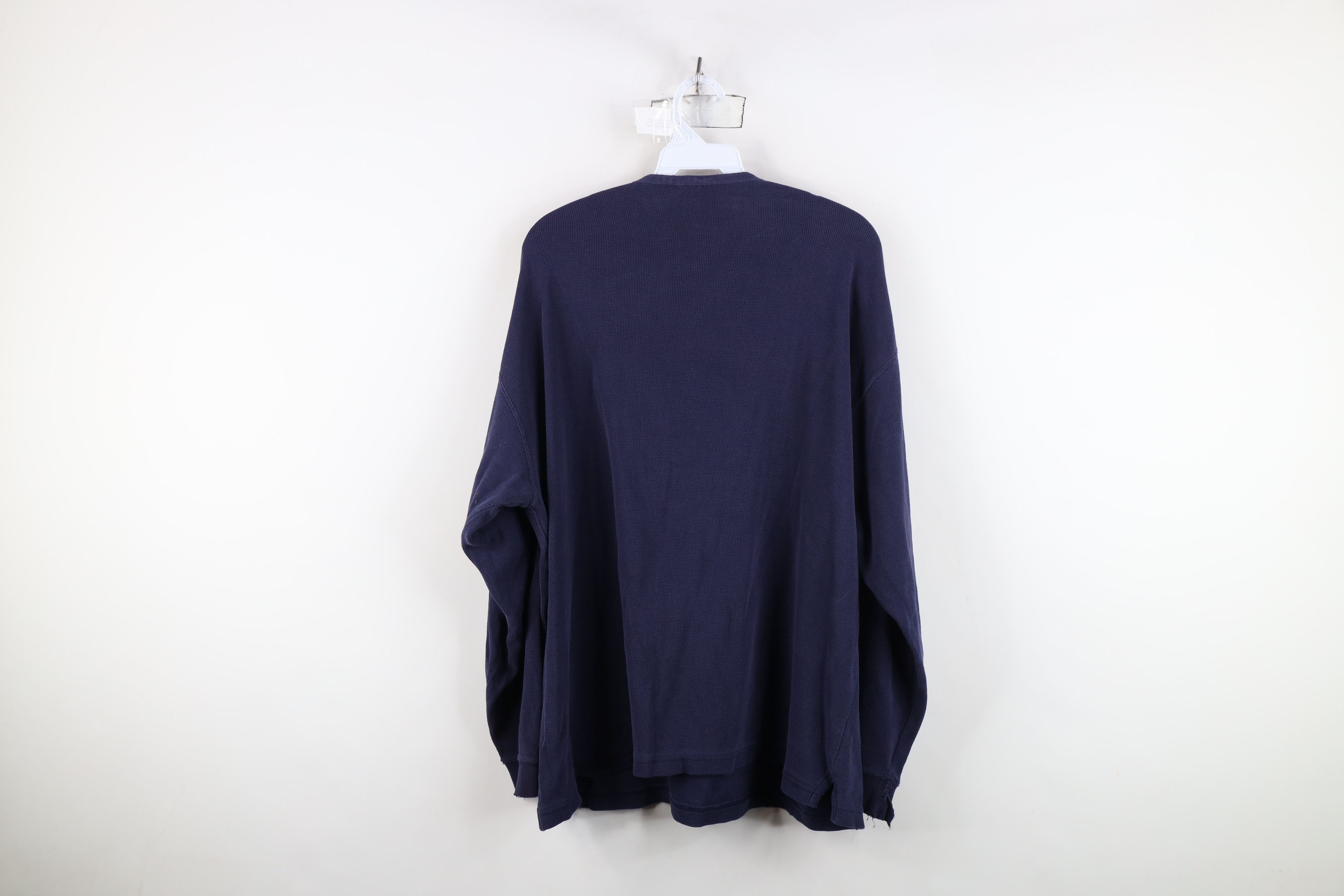 Vintage Vintage 90s Streetwear Thermal Waffle Knit Henley T-Shirt Size US L / EU 52-54 / 3 - 11 Thumbnail