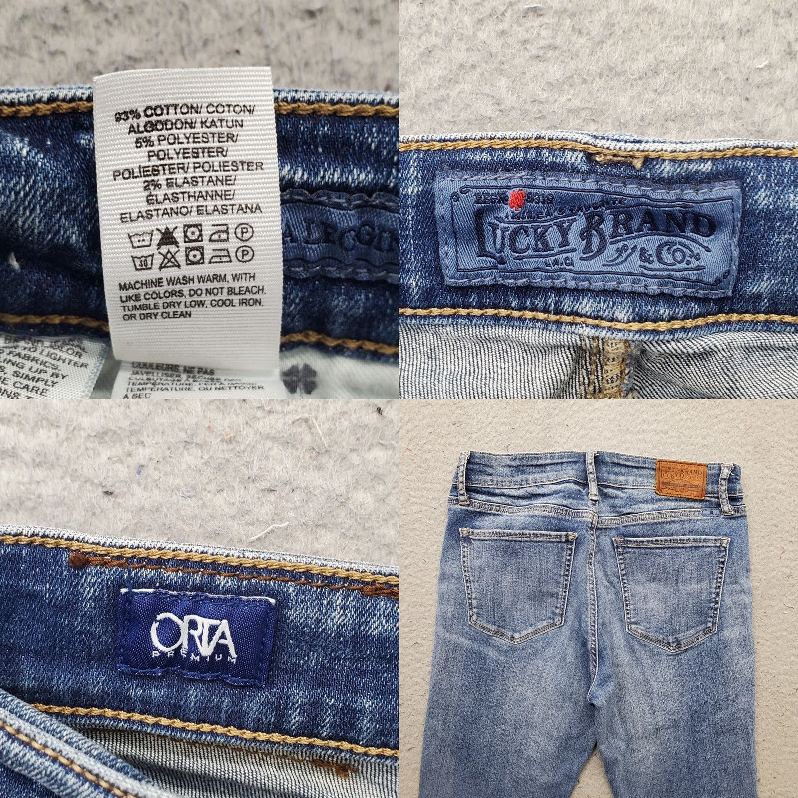 Lucky Brand Lucky Brand Skinny Jeans Womens 26 Denim ORTA Premium Stretch Faded Whiskered Womens Size 26 Blue Jeans 5-Pocket Regular Fit Mens Women Boys Girls Size 26" / US 2 / IT 38 - 8 Thumbnail