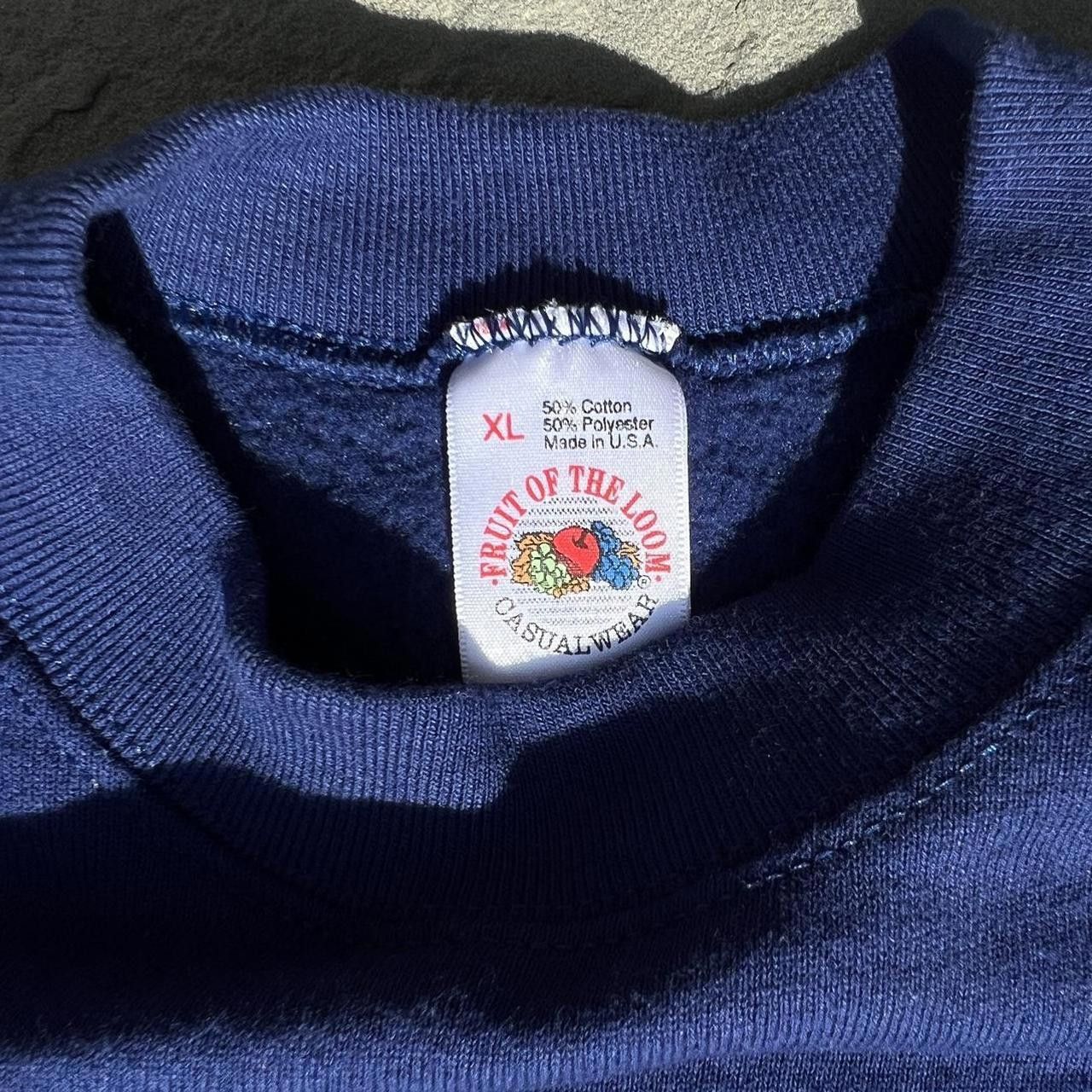Vintage Vintage 80s Dark Blue Crewneck Sweatshirt Made in USA Size US XL / EU 56 / 4 - 3 Thumbnail