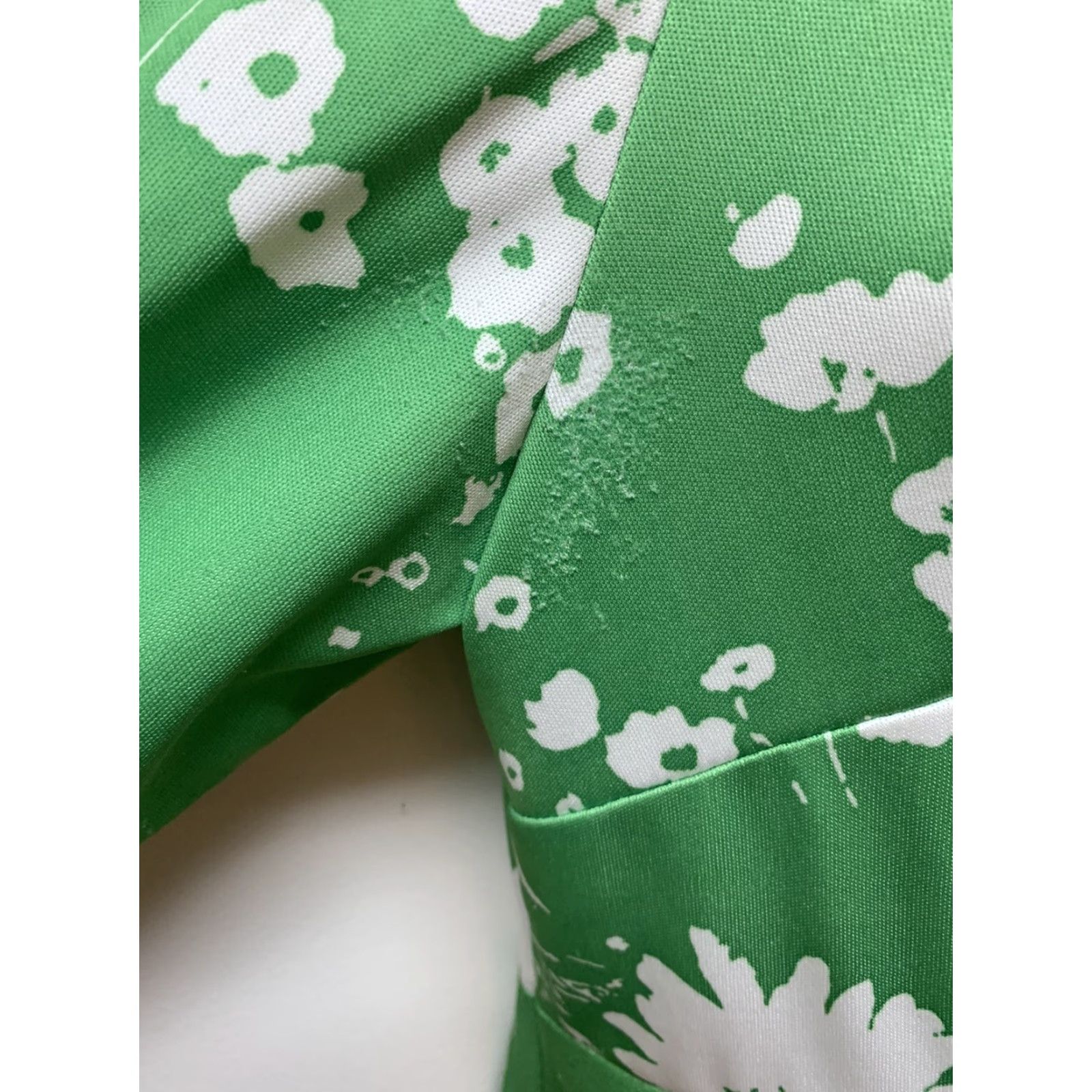 Vintage VINTAGE Retro Bright Green Large Floral Print Maxi Lounge Dress Plus Size Size S / US 4 / IT 40 - 4 Thumbnail
