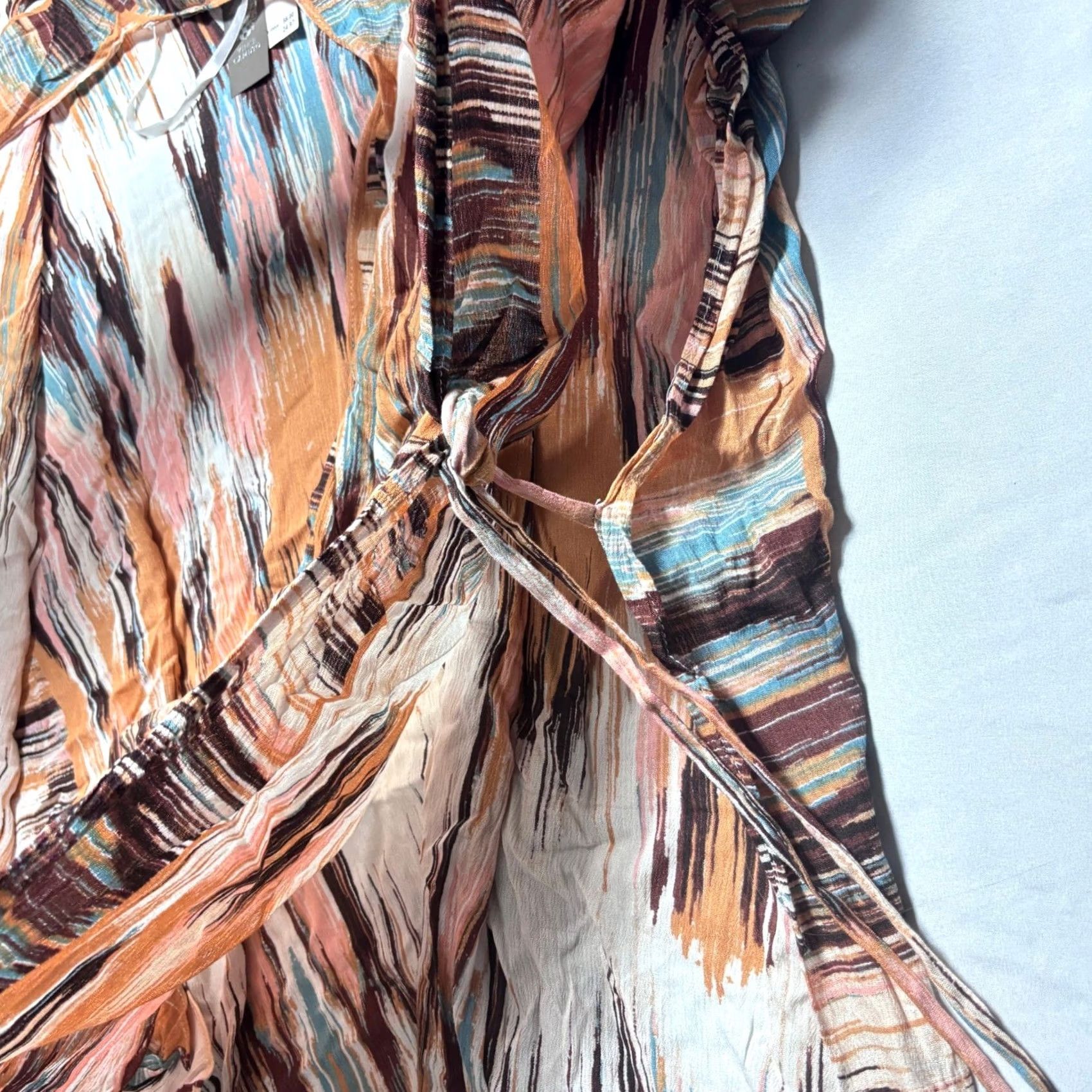 Vince Camuto Vince Camuto Kimono Cover Up Ikat Print Tassel Tie Sand Multi Women One Size NEW Size ONE SIZE - 7 Thumbnail