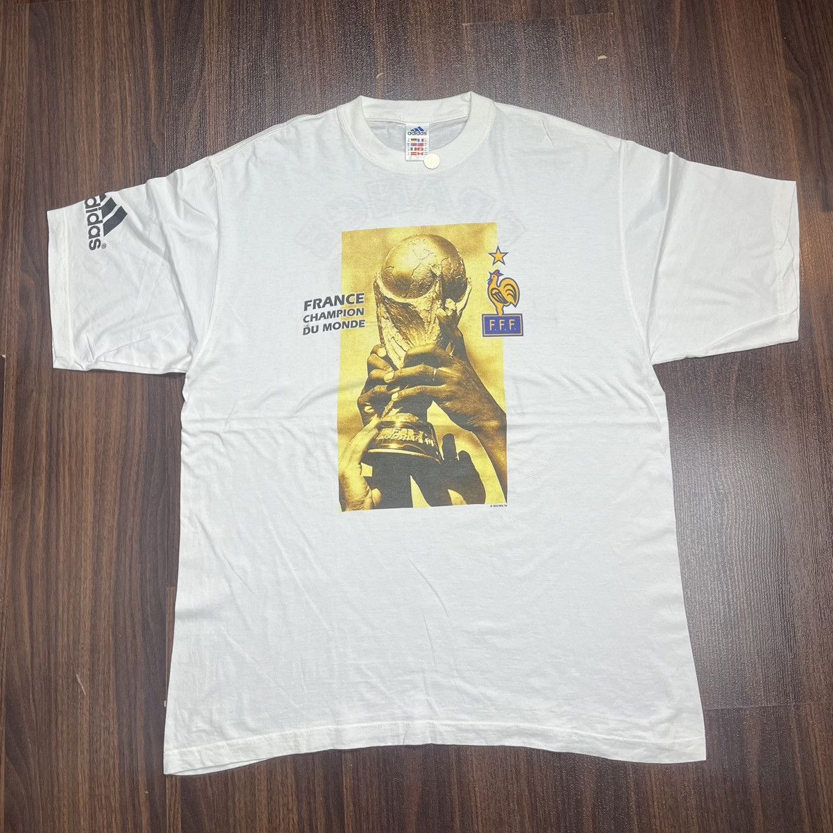 Vintage Adidas France 98 Coupe Du Monde T-Shirt Medium