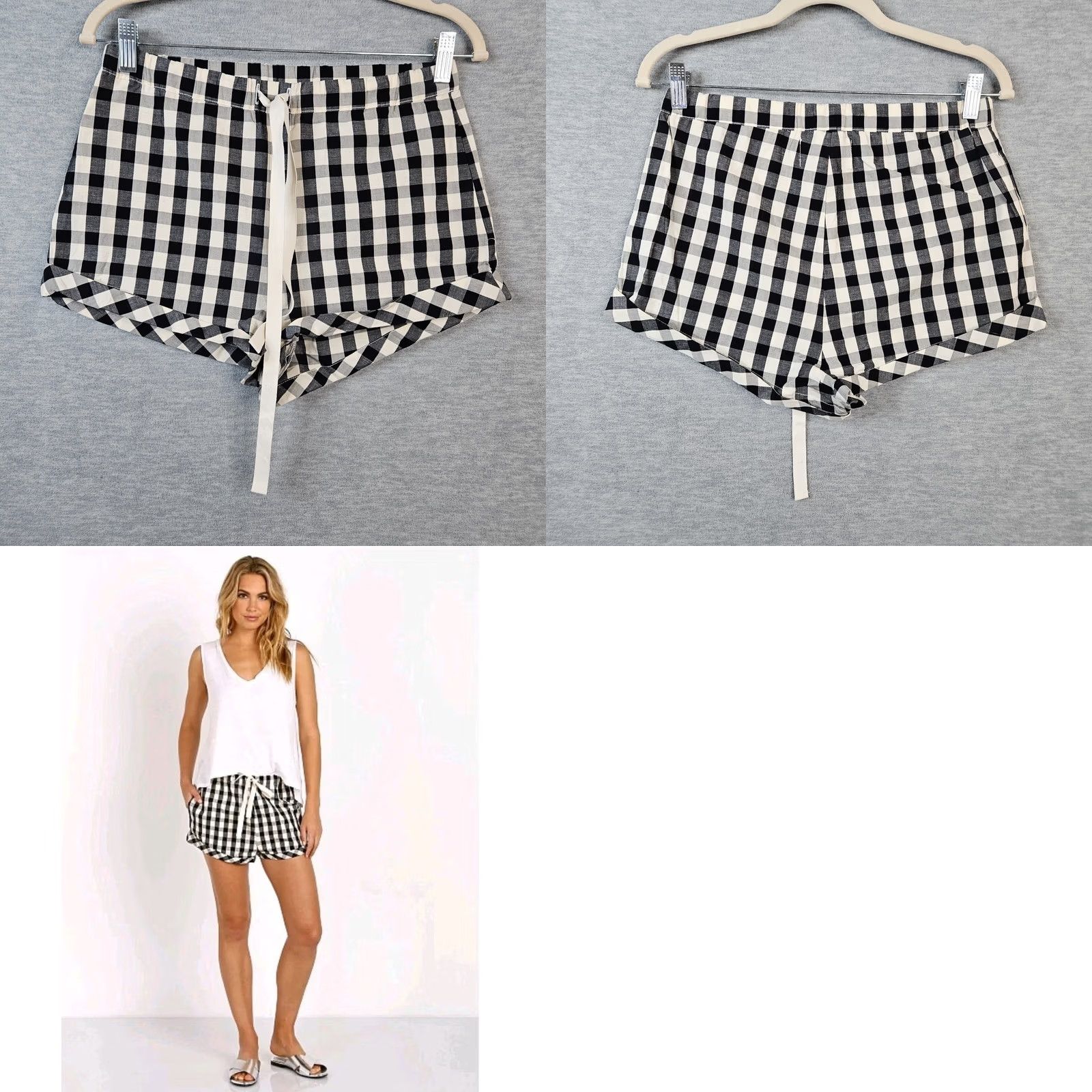 Solid & Striped Solid & Striped Women's XS Gingham Shorts Solid Color Multicolor Casual Cotton 5-Pocket Stretch Regular Front Flat Front Mens? Size 26" / US 2 / IT 38 - 8 Thumbnail