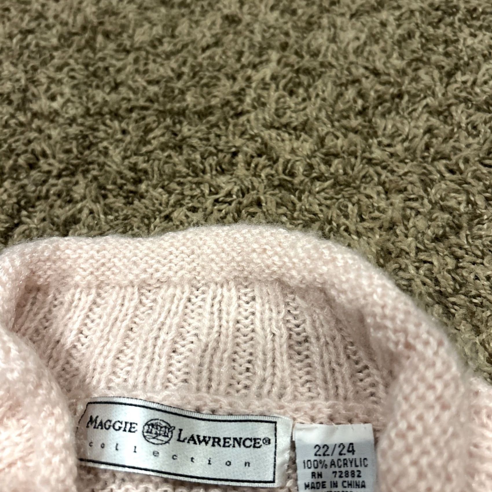Pinko VINTAGE Maggie Lawrence Sweater Womens Plus 22/24 Acrylic Pink Crochet Bohemian 80s 90s Flower Pullover Regular Busy/Workwear Mens Womens Size 3XL / US 20-22 - 2 Thumbnail