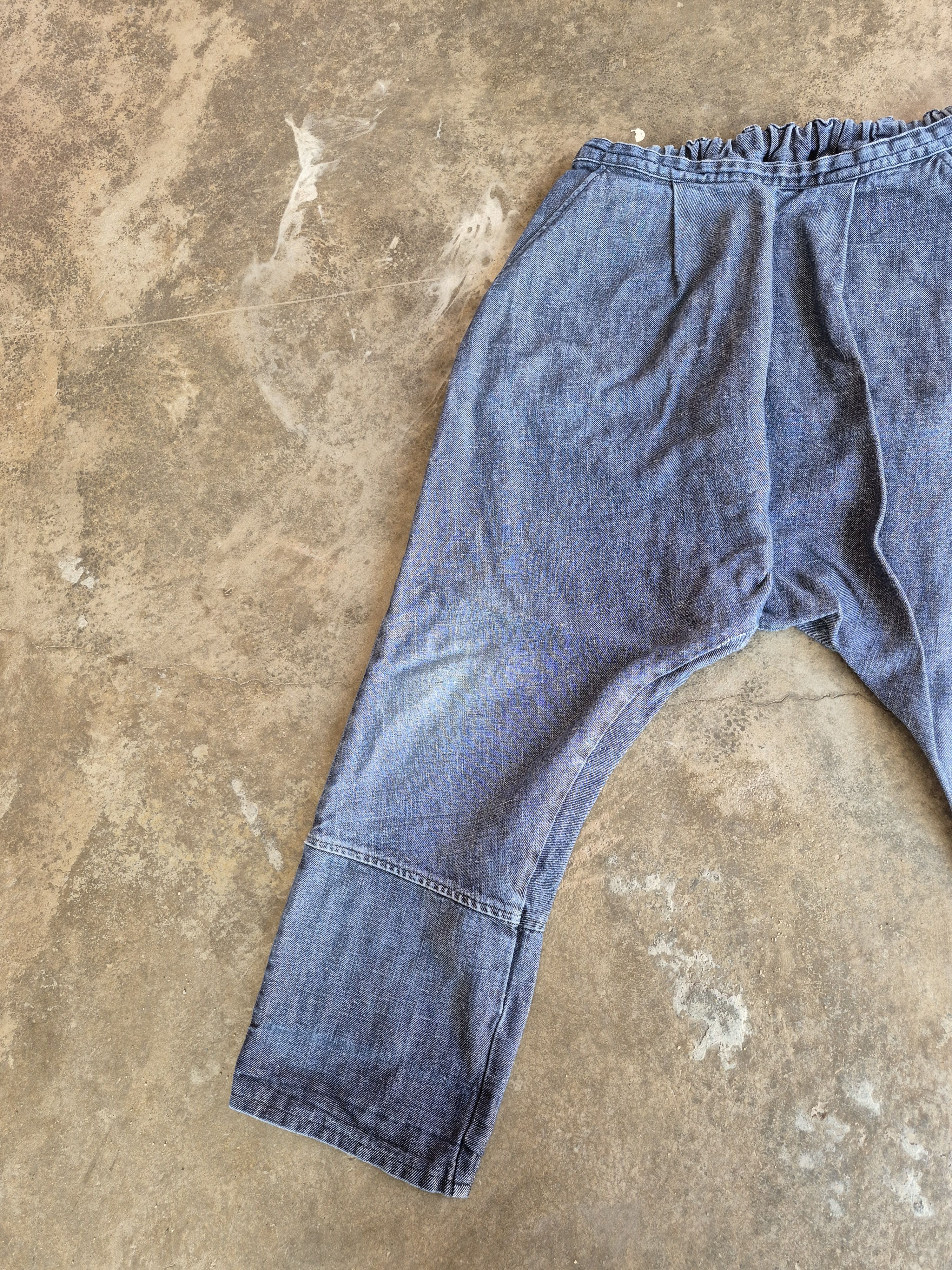 Japanese Brand 🔥 Japanese Brand Designer Long Crotch Denim Linen Pants Size US 28 / EU 44 - 2 Thumbnail