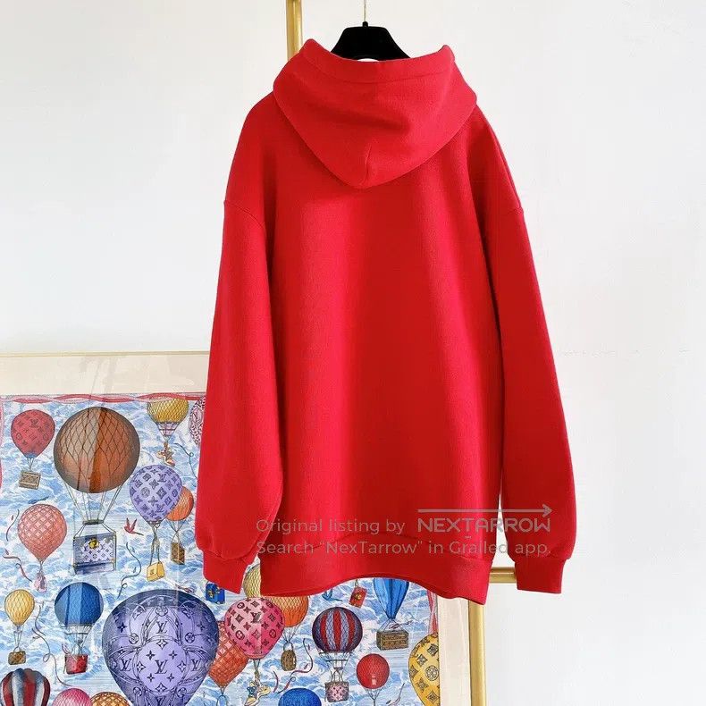 Balenciaga Balenciaga Red Lettering Logo Hooded Sweatshirt Size US M / EU 48-50 / 2 - 2 Thumbnail