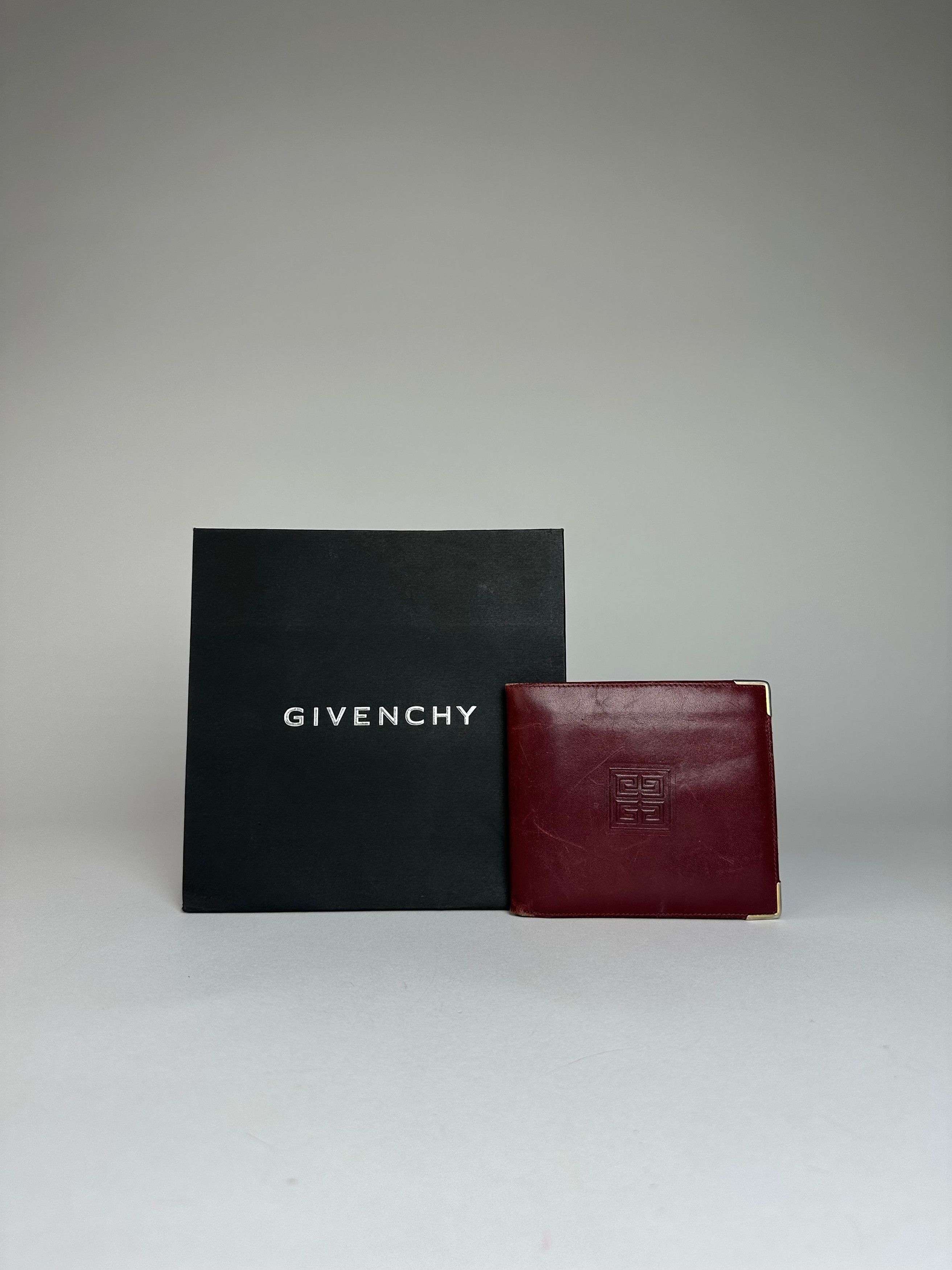 Givenchy Vintage Flapable Leather Wallet Burgundy Size ONE SIZE - 1 Thumbnail