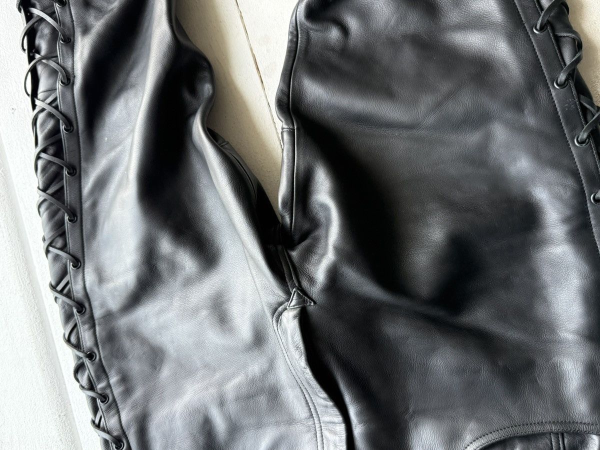Vintage Vintage 00s Punk Rock Opium Y2K Biker Moto Leather pants Size US 39 - 2 Thumbnail