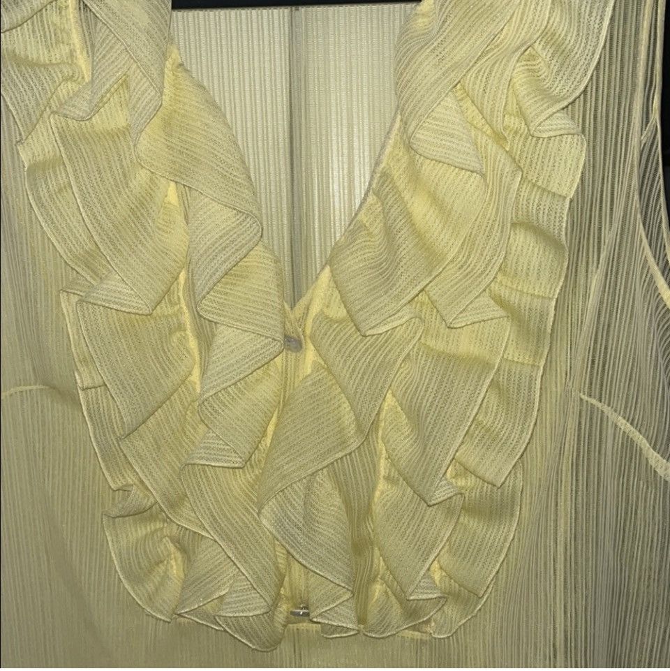 Louis Vuitton Louis Vuitton Yellow Ruffled Top Size S / US 4 / IT 40 - 3 Thumbnail