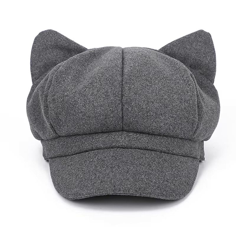 Other Solid Plain Octagonal Cap Casual Wool Winter Beret Size ONE SIZE - 2 Thumbnail