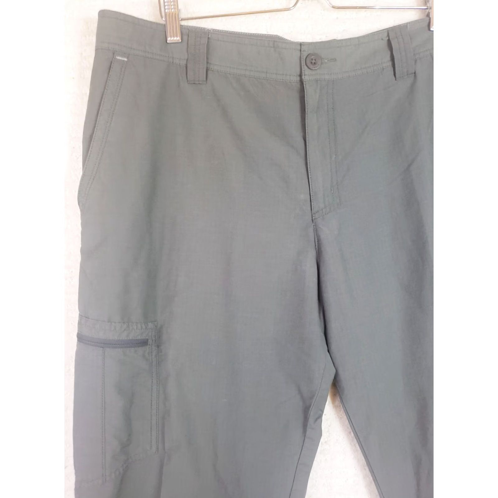 Vintage Columbia Sportswear Pants Men 40x30 Green Outdoor Hiking Relaxed Straight Flat Front Zip Pockets Water Resistant Size US 40 / EU 56 - 3 Thumbnail