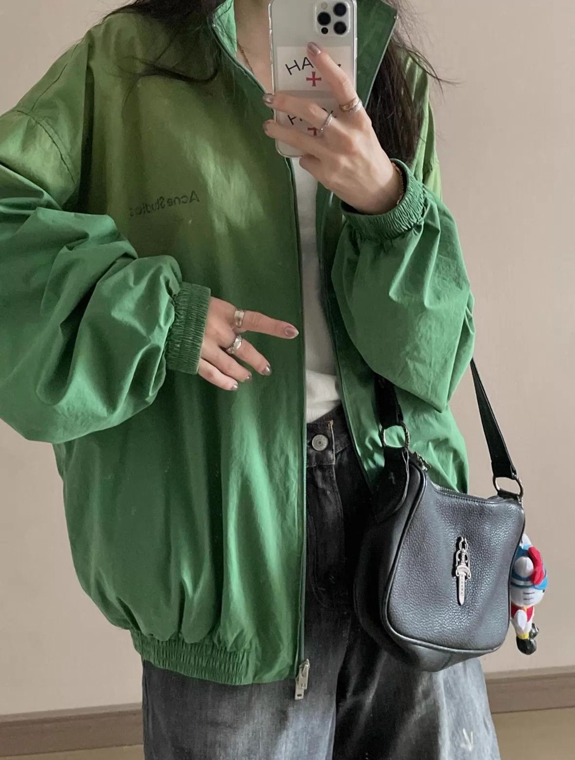 Acne Studios Acne 1996 Logo Oversized Unisex Jkt ForestGreen 44 Size M / US 6-8 / IT 42-44 - 5 Thumbnail