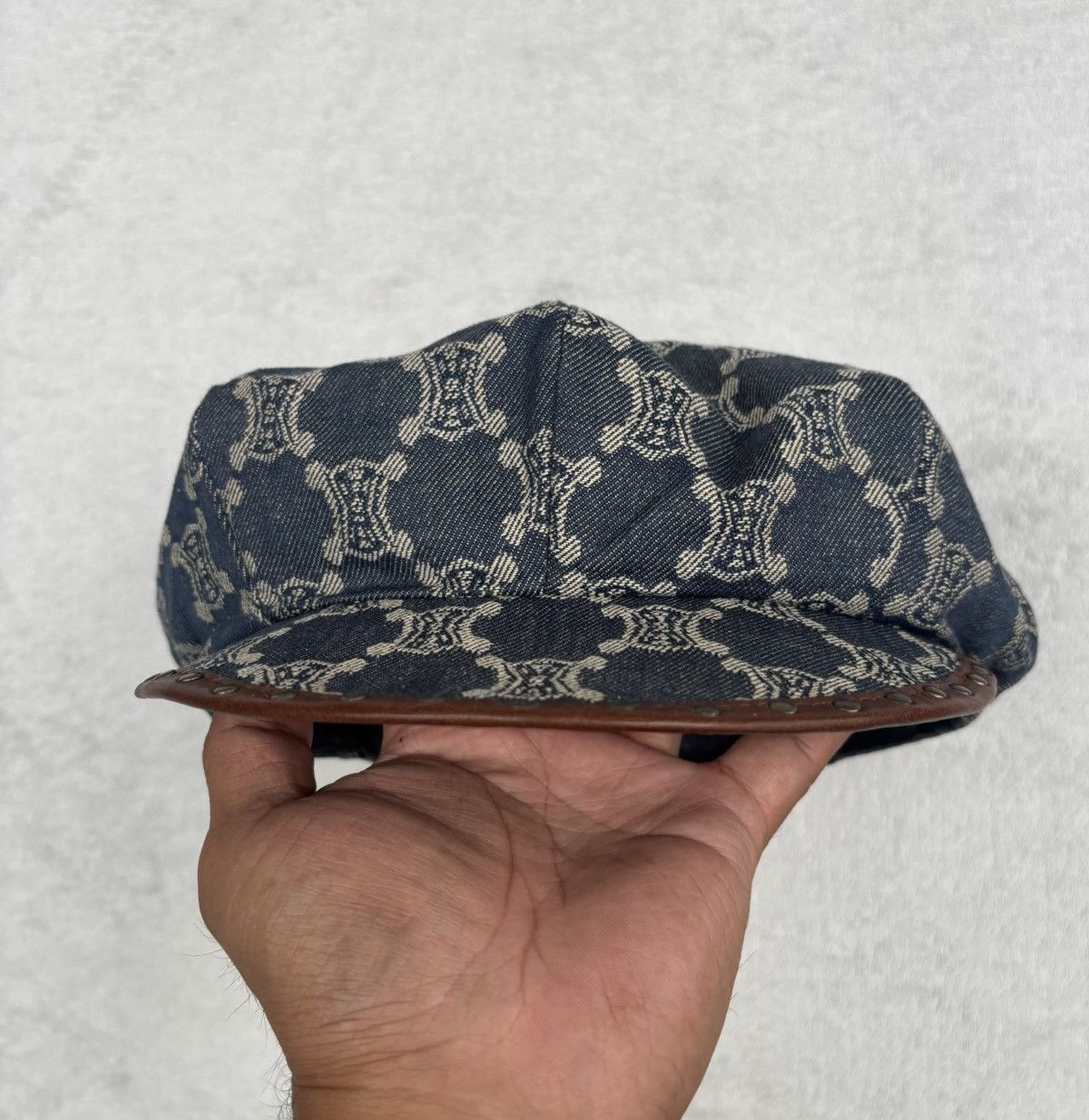Celine Archive Celine Monogram Macadam Newsboy Cap Size ONE SIZE - 3 Thumbnail