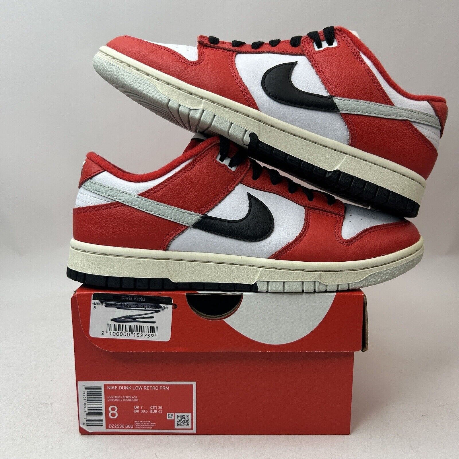 Nike Nike Dunk Low Retro PRM Split “Chicago/University Red” 2023 Size US 8 / EU 41 - 1 Thumbnail