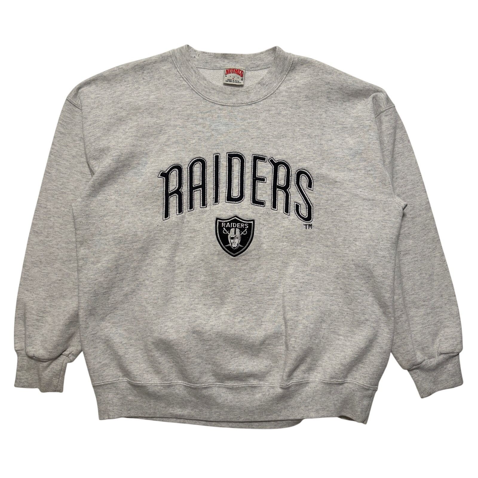 Nutmeg VTG 90's Nutmeg NFL Raiders Pullover Sweatshirt Gray XL Size US XL / EU 56 / 4 - 1 Thumbnail