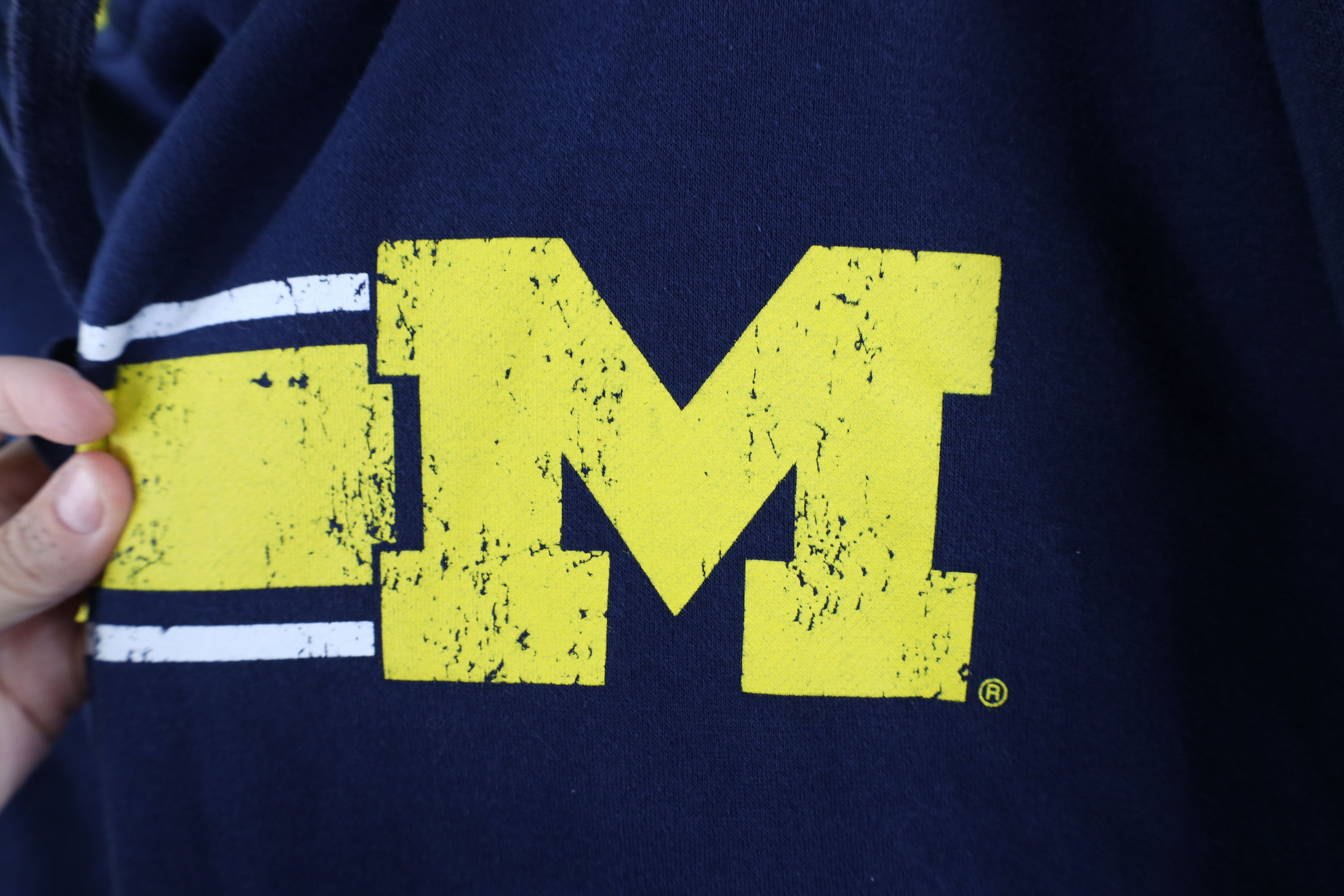 Vintage Vintage Y2K Spell Block M University of Michigan Hoodie Blue Size US XL / EU 56 / 4 - 6 Thumbnail