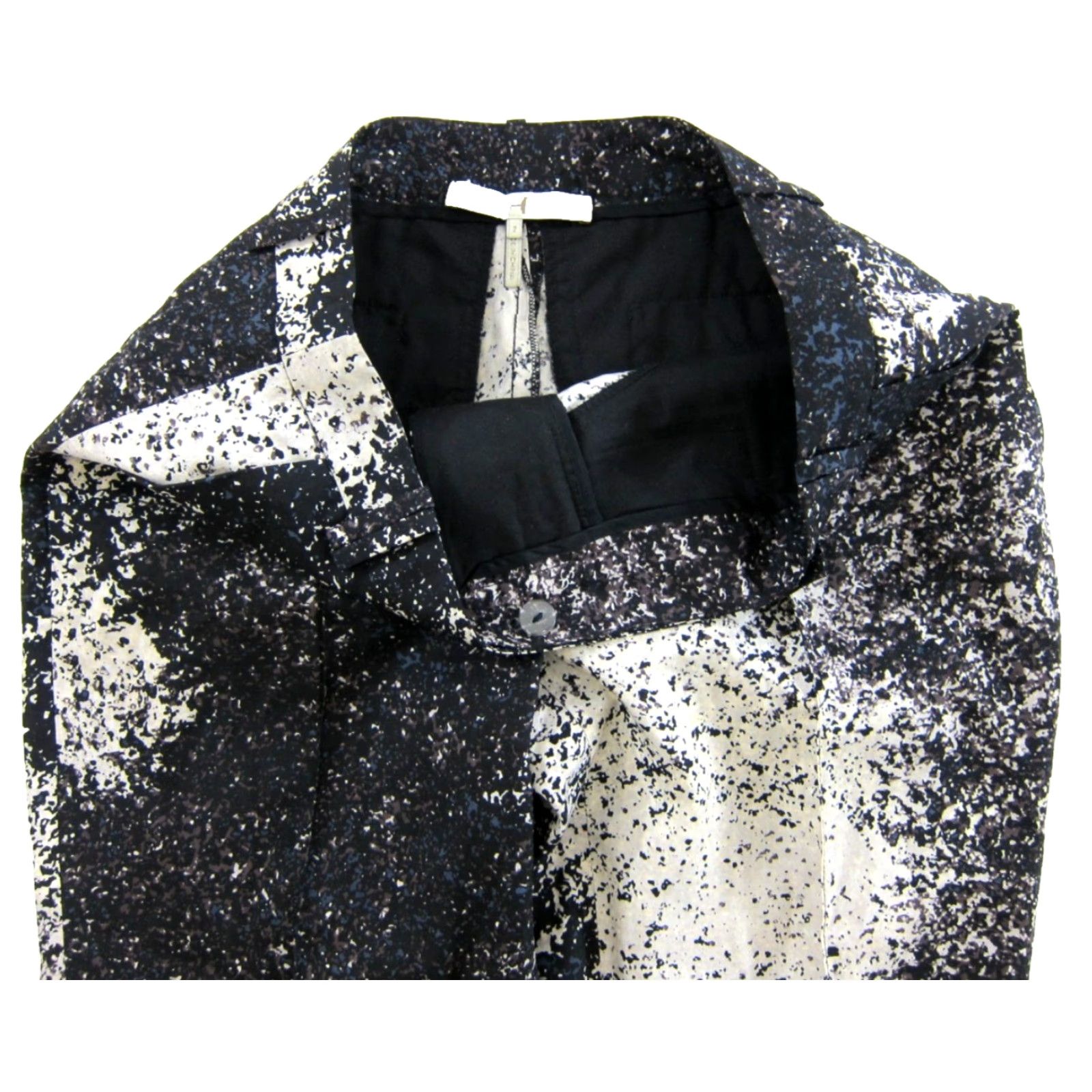 Halston Halston Heritage Silk Wool Black Blue White Splatter Pocket Chino Pant Women 2 Size 26" / US 2 / IT 38 - 4 Thumbnail