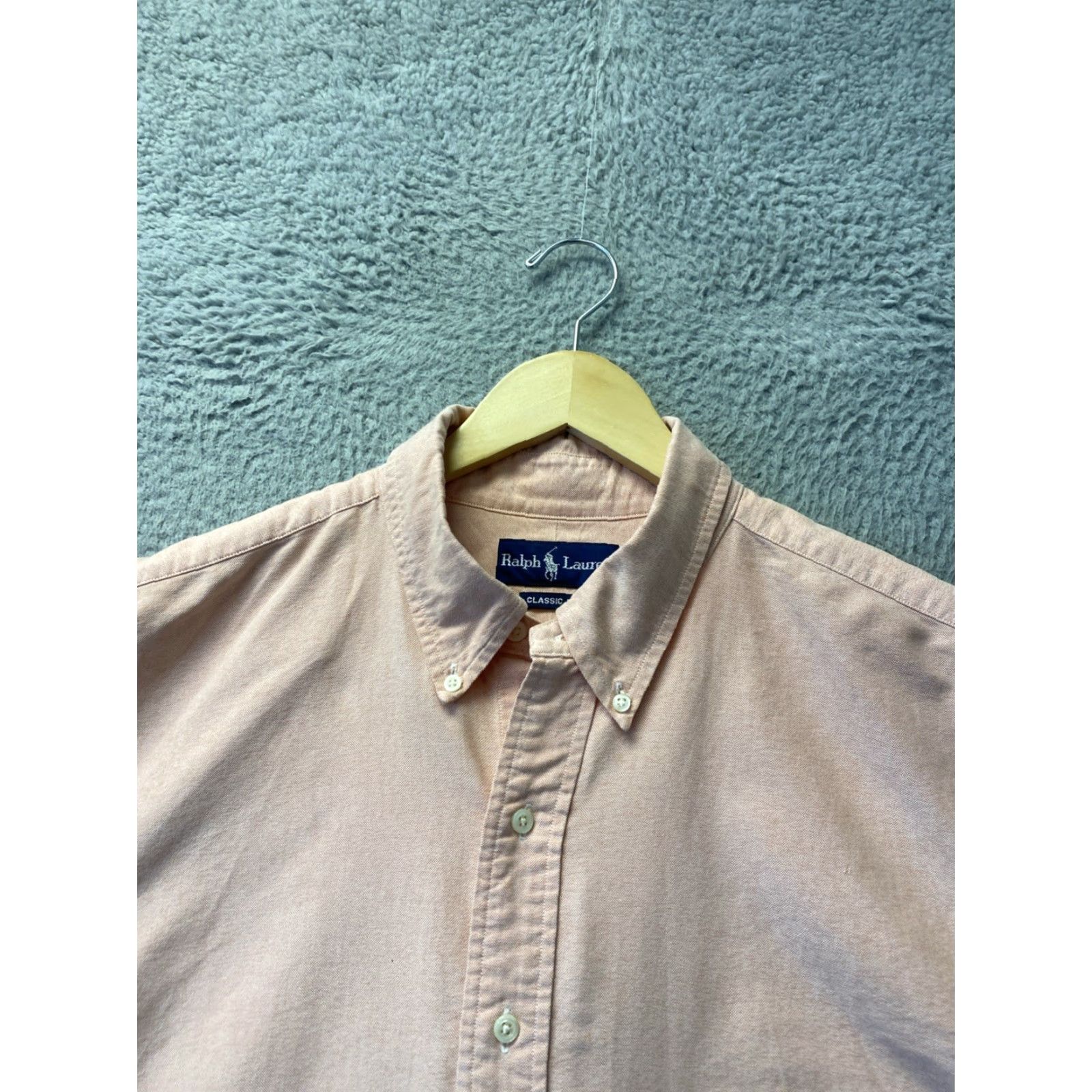 Ralph Lauren RALPH LAUREN Button-Down Shirt Mens XLT Peach Long Sleeve Classic Polo Pony Logo Button-Up Casual Shirt Mens Size US XL / EU 56 / 4 - 3 Thumbnail