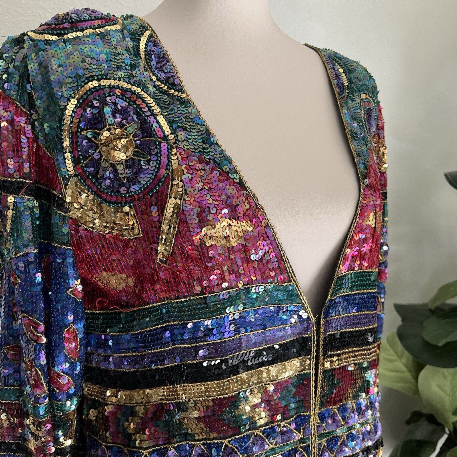 Other 100% Silk Vintage Jean for Joseph Le Bon (M) Sequin Jacket Size M / US 6-8 / IT 42-44 - 1 Thumbnail