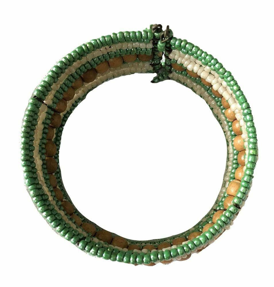 Designer New Green And White Bead Bracelet Size ONE SIZE - 2 Thumbnail