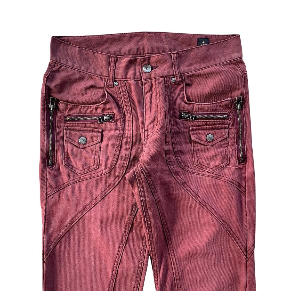 semanticdesign Vintage Semanticdesign - Maroon Twisted Flare Jeans Size US 31 - 3 Thumbnail