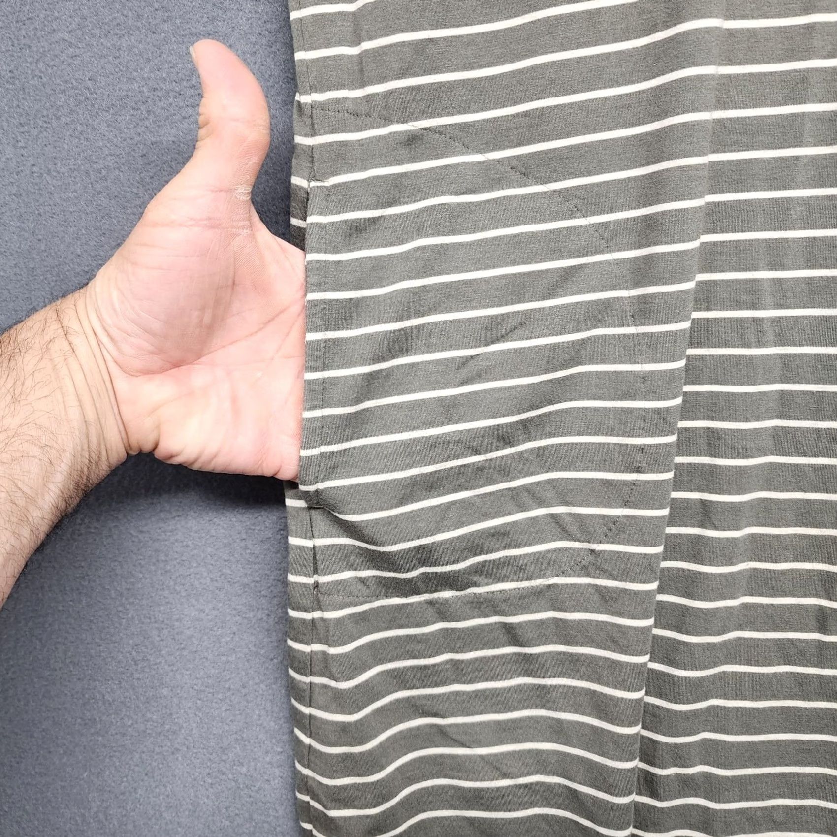 Vintage J Jill Dress Shift Small Green Sleeveless Pockets Pima Cotton Blend Striped Dress Jersey Knit - V-Neck Business Casual Travel Womens Size S / US 4 / IT 40 - 4 Thumbnail