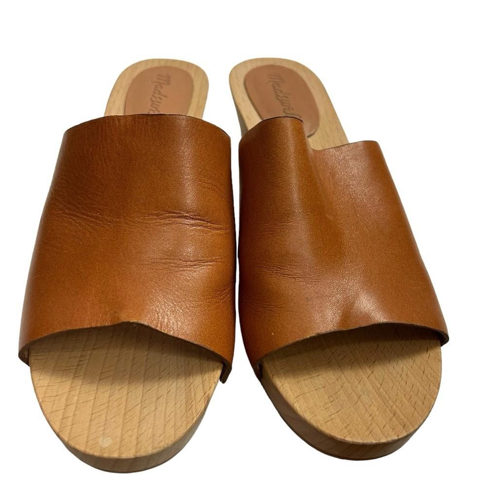 Madewell Madewell l The Evelyn Slide Leather Wooden Clog Size 6 Size US 6 / IT 36 - 4 Thumbnail