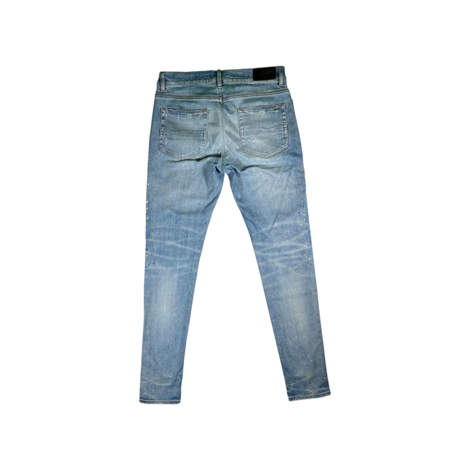 Amiri Amiri Crystal Paint Splatter Light Wash Jeans Size US 33 - 2 Thumbnail