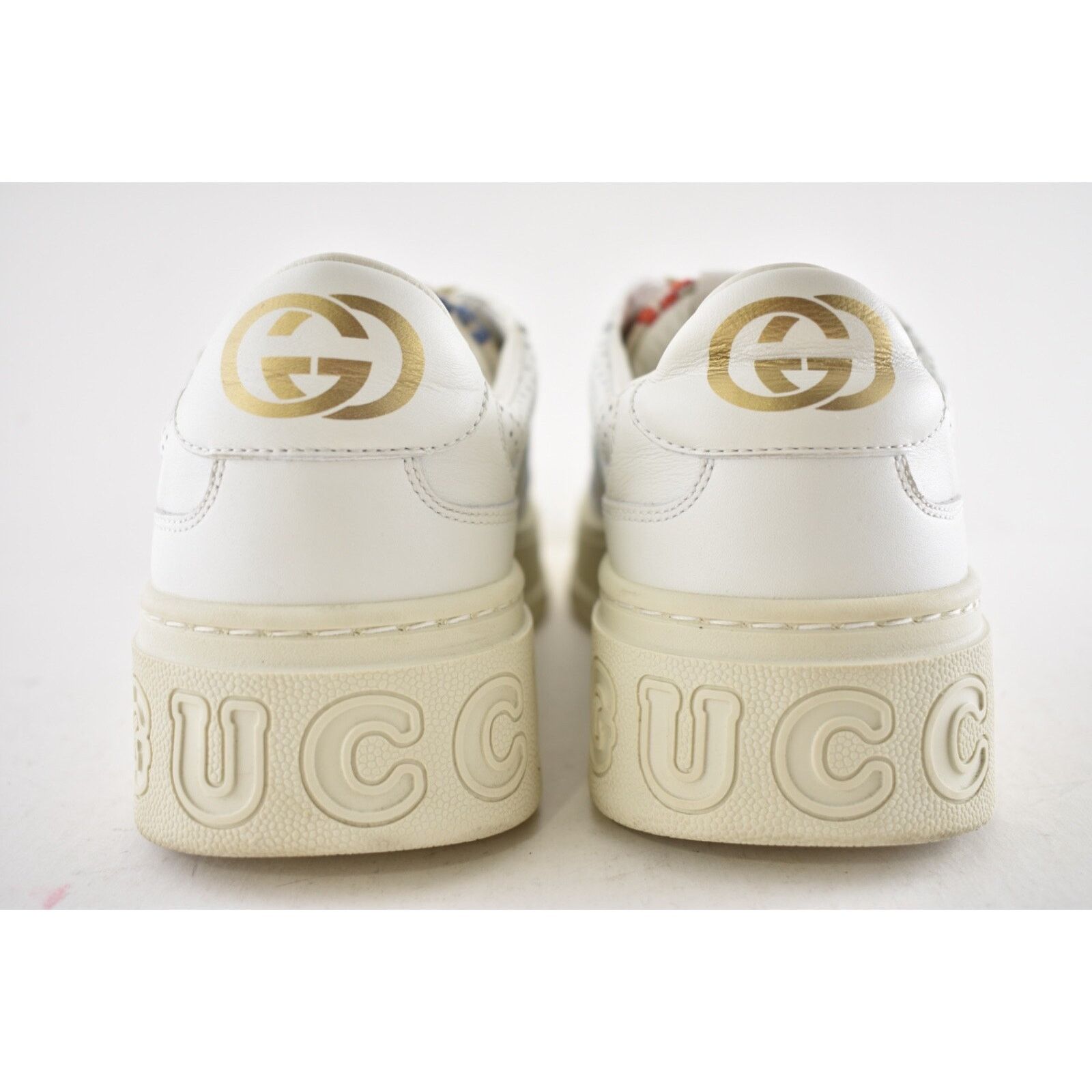 Gucci Gucci GG Logo White Platform Low Top Lace Up Tie Sneaker 40 Size US 10 / IT 40 - 15 Thumbnail
