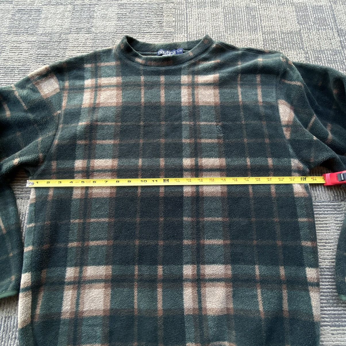 Nautica Vtg 90’s Nautica Green/Brown Plaid Fleece Pullover Size US L / EU 52-54 / 3 - 5 Thumbnail