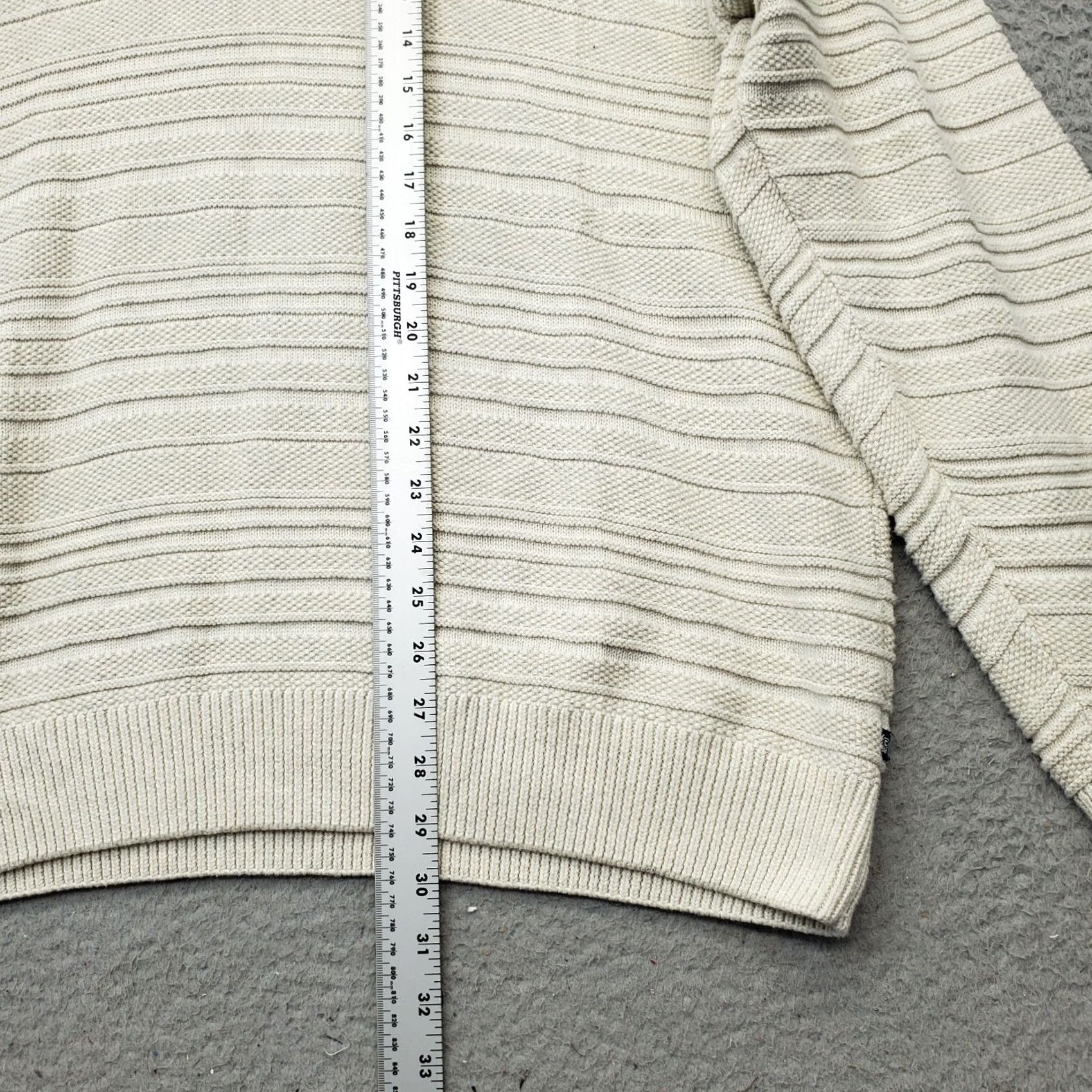 Chaps Chaps Mens Pullover Sweater 2XL Tan Knit Cotton Blend Raglan 1/4 Zip Chest 30" Length 23.5" Pit to Pit; Regular Fit Size US XXL / EU 58 / 5 - 3 Thumbnail