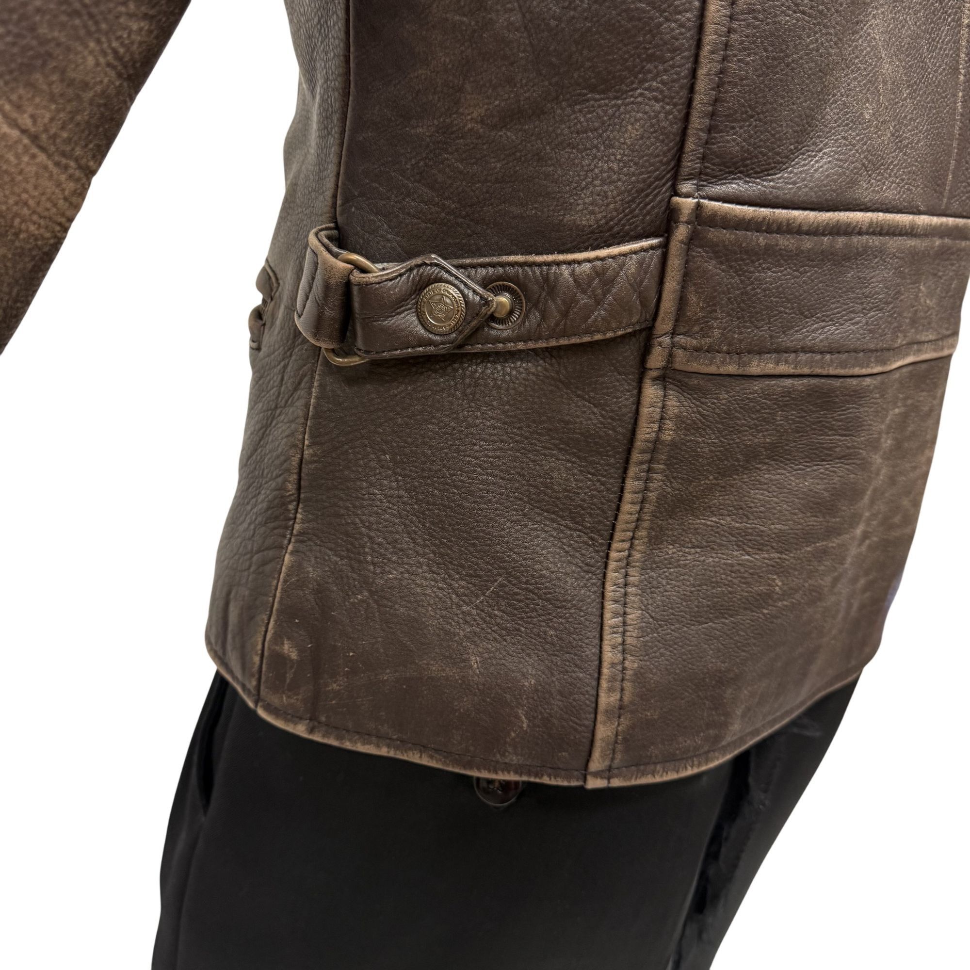 Other Vtg American Born Leather MoTo DISTRESSED Biker Jacket Size S / US 4 / IT 40 - 4 Thumbnail