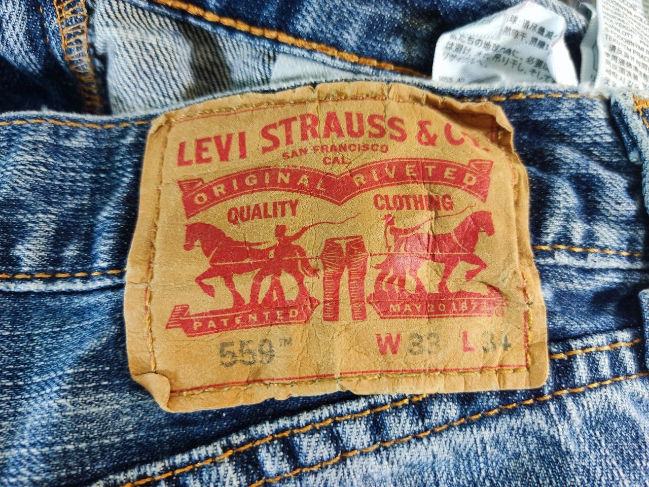 Levi's levis 559 relaxed straight distressed denim Size US 35 - 3 Thumbnail