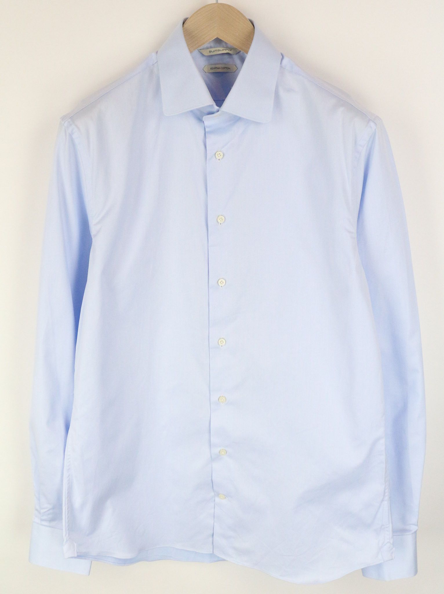 Suitsupply 41 Extra Slim Blue Cotton Button-Up 72843 Size 40R - 1 Thumbnail
