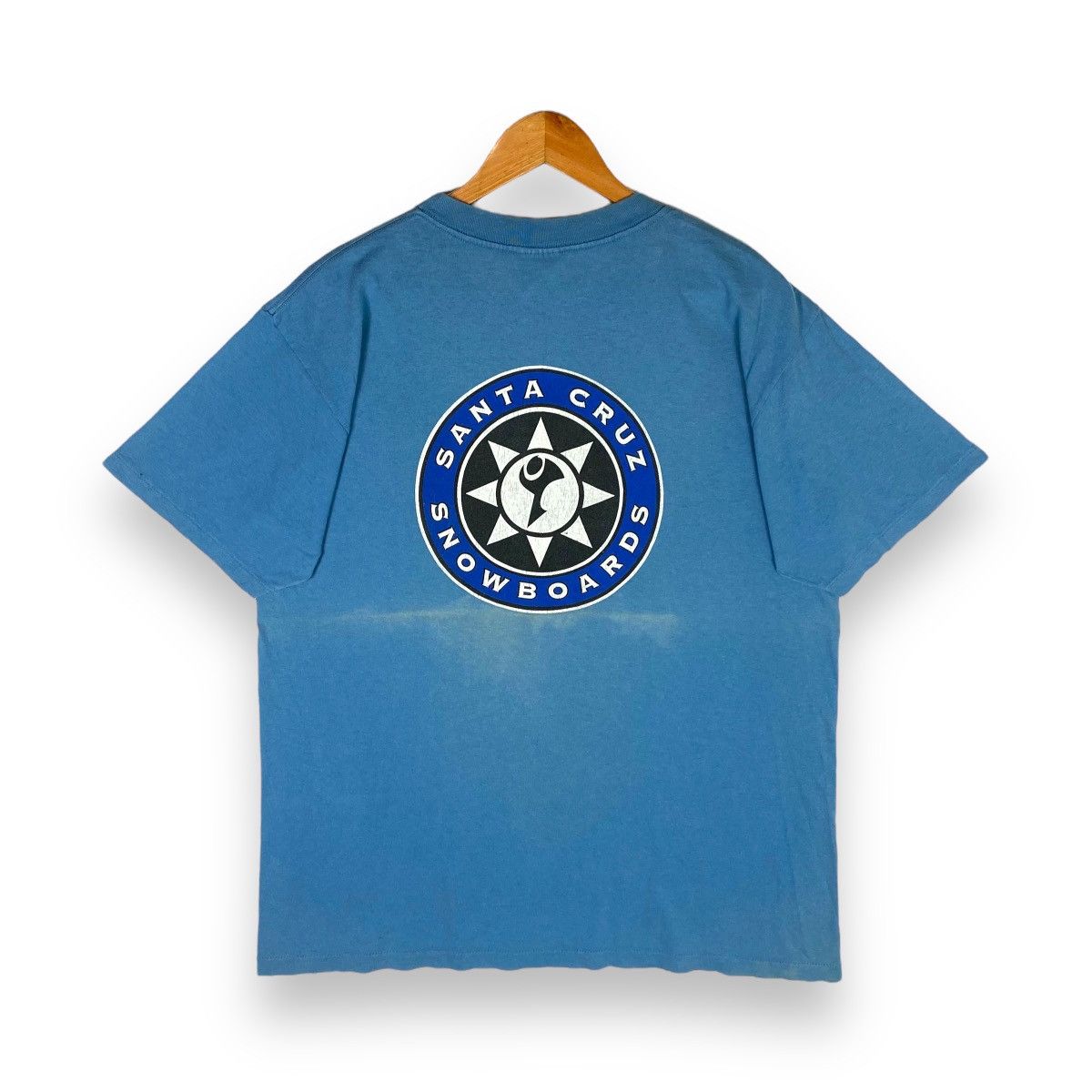 Santa Cruz Skateboards Vintage 90's SANTA CRUZ SNOWBOARDS Logo Faded Tee Size US L / EU 52-54 / 3 - 1 Thumbnail
