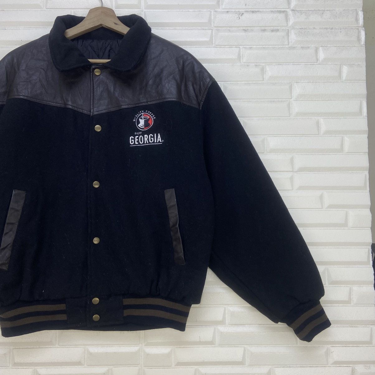 Japanese Brand Vintage American Classic Georgia Coffee Leather Varsity Size US M / EU 48-50 / 2 - 5 Thumbnail