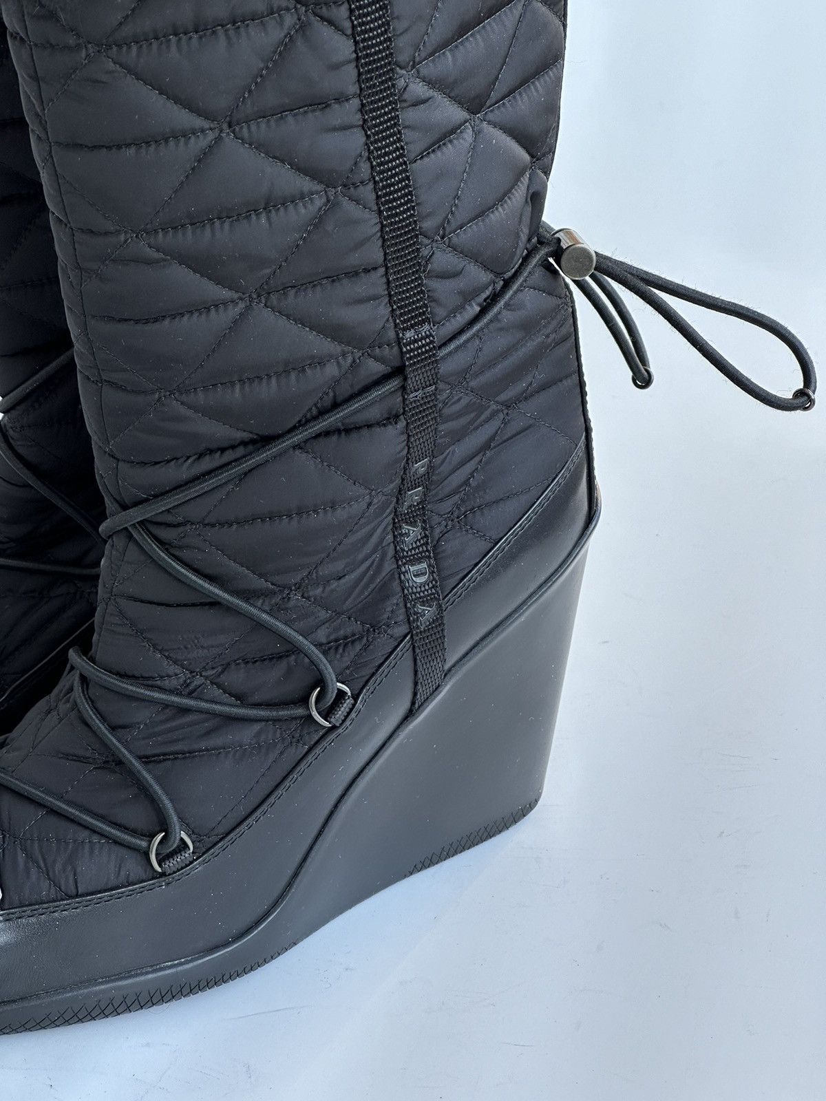 Prada *sz39.5* PRADA 2005 Fur Padded Logo Boots shoes vintage rap Size US 9.5 / IT 39.5 - 10 Thumbnail