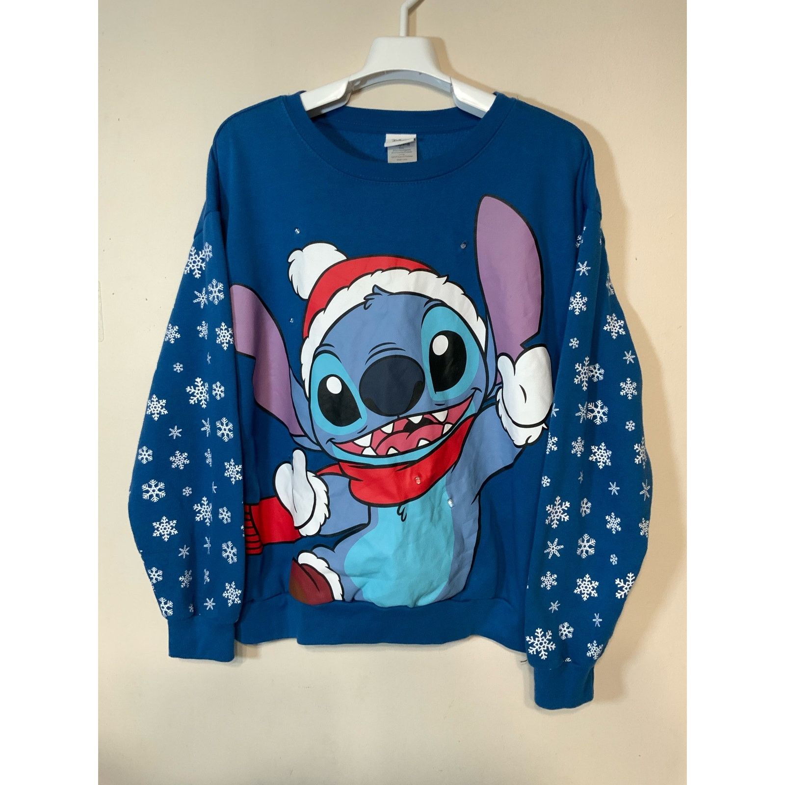 Disney Disney Stitch Light-Up Sweatshirt Blue L USED Size L / US 10 / IT 46 - 1 Thumbnail