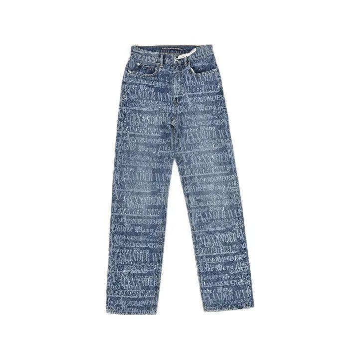 Alexander Wang Alexander Wang SS24 Logo Print Straight Denim Pants - Size 25" / US 0 / IT 36 - 2 Thumbnail