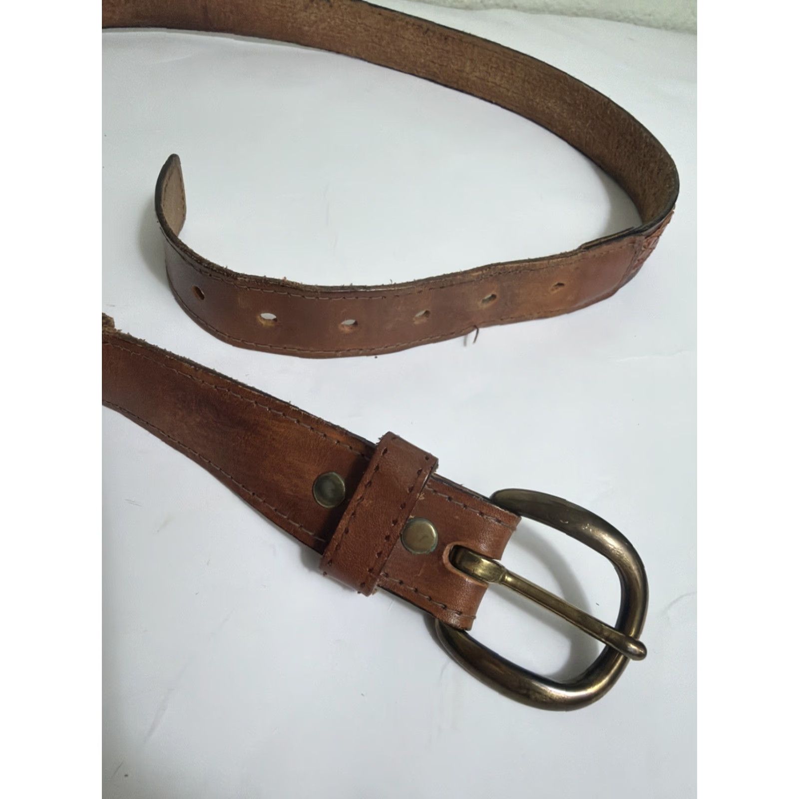 Vintage VINTAGE Lejon Leather Belt Western Size 36 Brown Mens Womens Size ONE SIZE - 2 Thumbnail