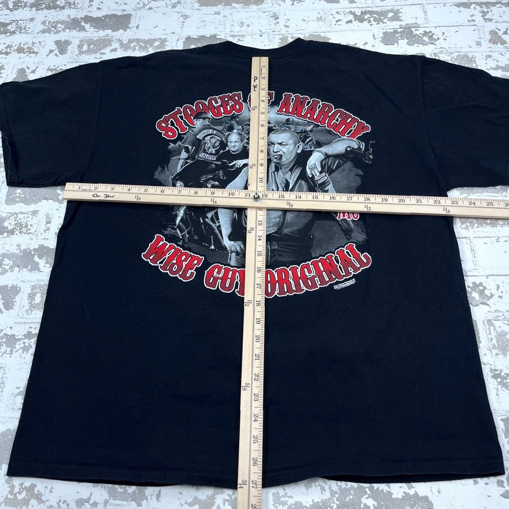 Gildan VINTAGE Three Stooges Shirt Men XL Black Tee Biker Motorcycle Y2K Movie Promo Size US XL / EU 56 / 4 - 7 Thumbnail